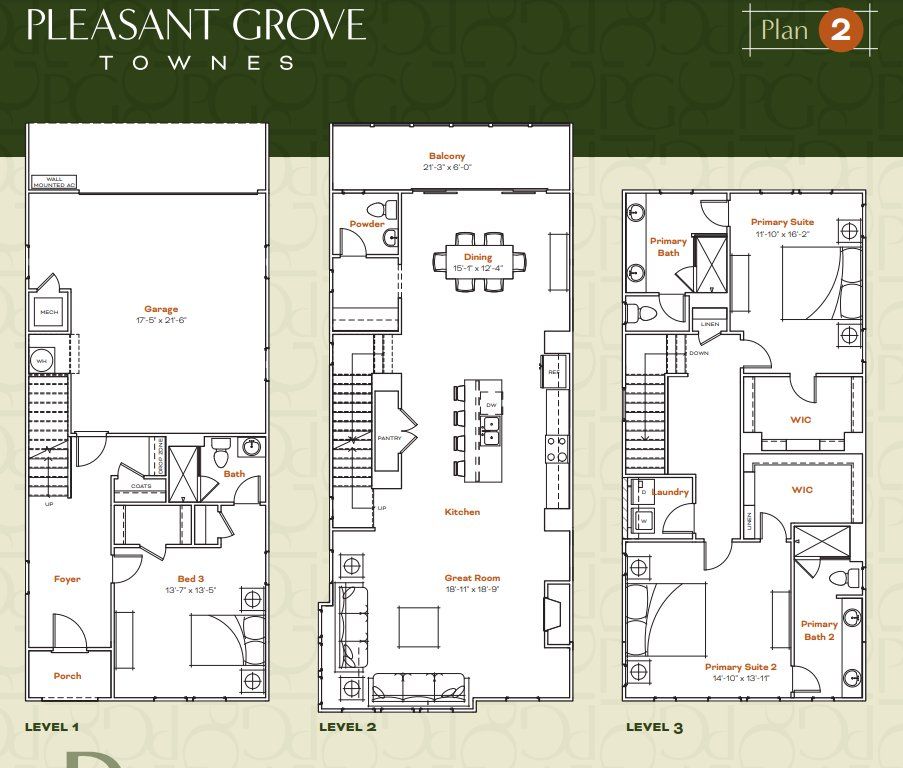 2D floor plan layout for the Plan 2 by Concept 8 in Pleasant Grove Townes, Raleigh, NC (Image 1). 2D floor plan layout for the Plan 2 by Concept 8 in Pleasant Grove Townes, Raleigh, NC (Image 1).