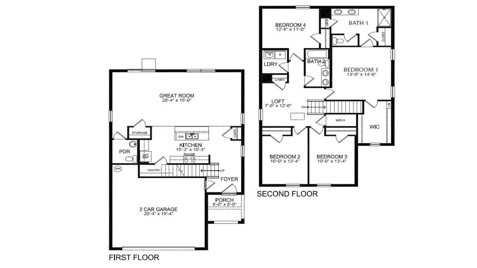 2D floor plan layout for the ELSTON by D.R. Horton in Lake Deer Estates, Poinciana, FL (Image 1). 2D floor plan layout for the ELSTON by D.R. Horton in Lake Deer Estates, Poinciana, FL (Image 1).
