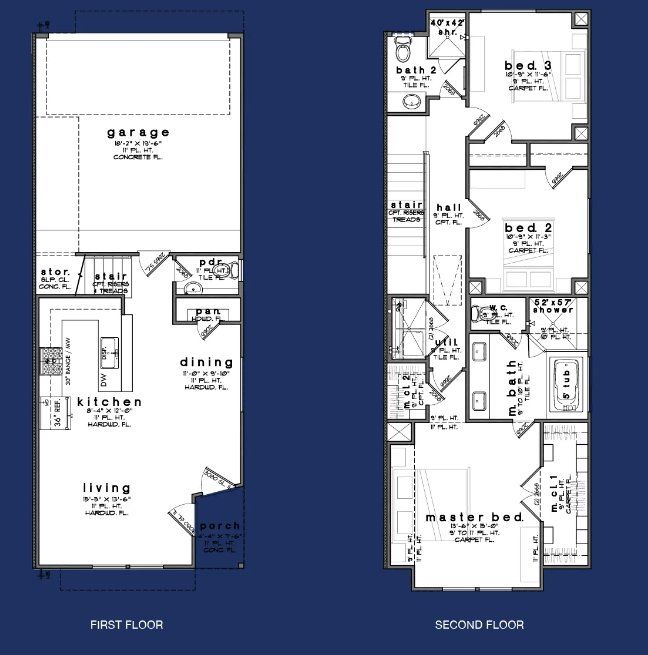 2D floor plan layout for the Plan C by Oracle City Homes in Commons at West Tidwell, Houston, TX (Image 1).