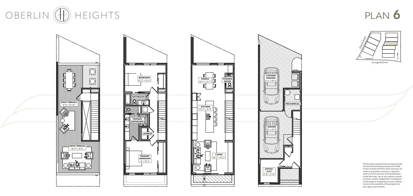 2D floor plan layout for the Plan 6 by Concept 8 in Oberlin Heights, Raleigh, NC (Image 1).