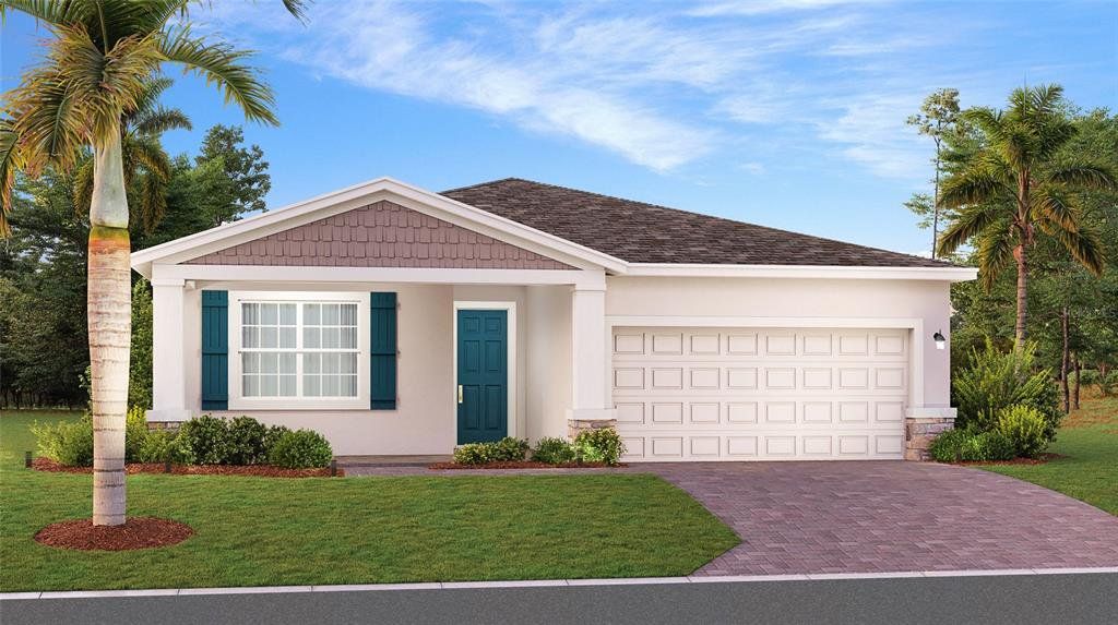 Front exterior of a new home in Bridgewalk, St. Cloud, FL, highlighting curb appeal (Image 1). Front exterior of a new home in Bridgewalk, St. Cloud, FL, highlighting curb appeal (Image 1).