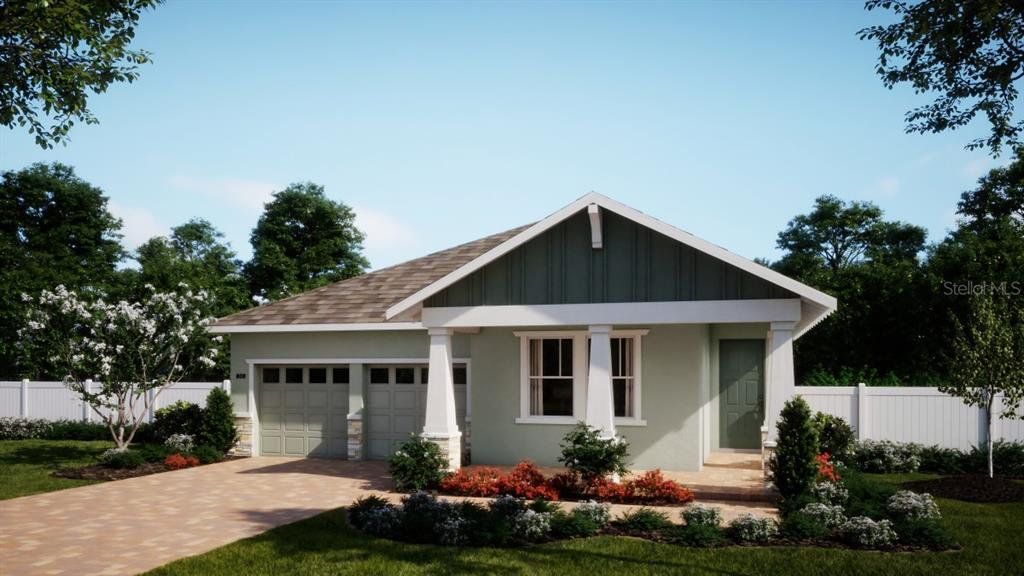 Front exterior of a new home in Cypress Bluff, Groveland, FL, highlighting curb appeal (Image 1). Front exterior of a new home in Cypress Bluff, Groveland, FL, highlighting curb appeal (Image 1).