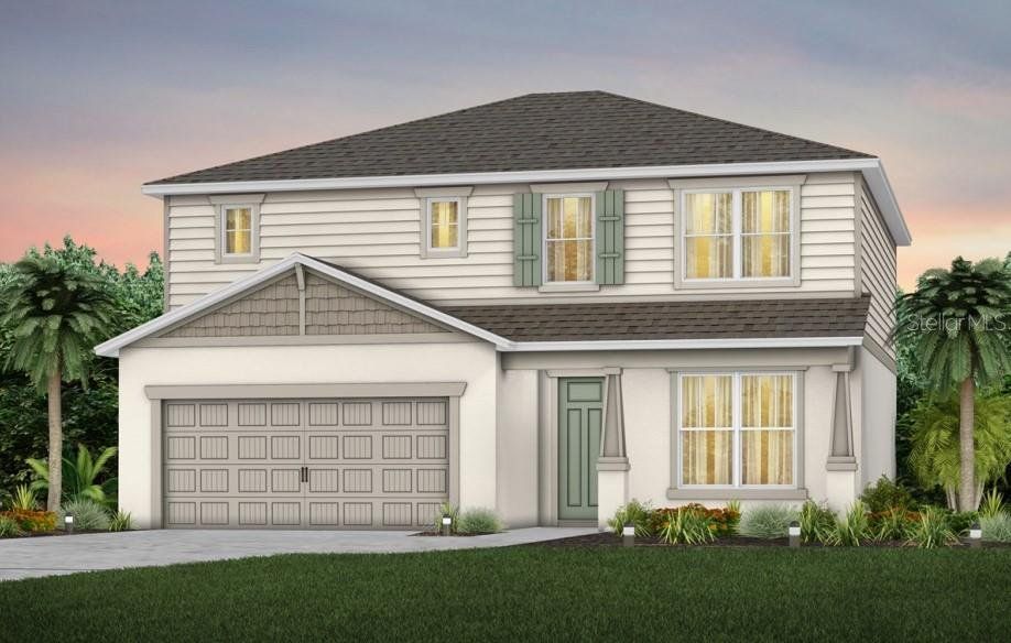 Front exterior of a new home in Hartford Terrace, Davenport, FL, highlighting curb appeal (Image 1). Front exterior of a new home in Hartford Terrace, Davenport, FL, highlighting curb appeal (Image 1).