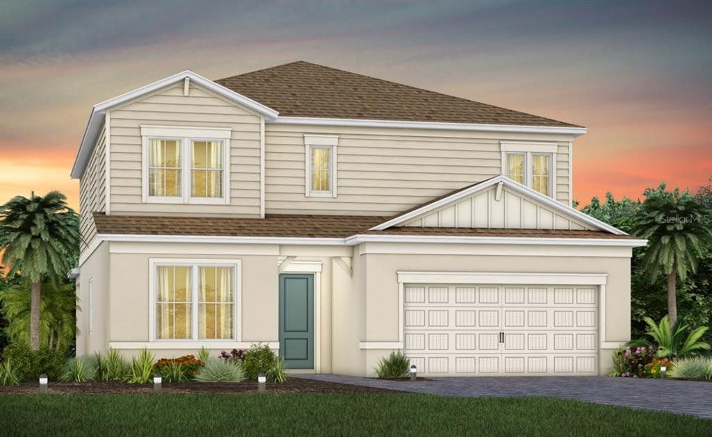 Front exterior of a new home in Parkview Reserve, Orlando, FL, highlighting curb appeal (Image 1). Front exterior of a new home in Parkview Reserve, Orlando, FL, highlighting curb appeal (Image 1).