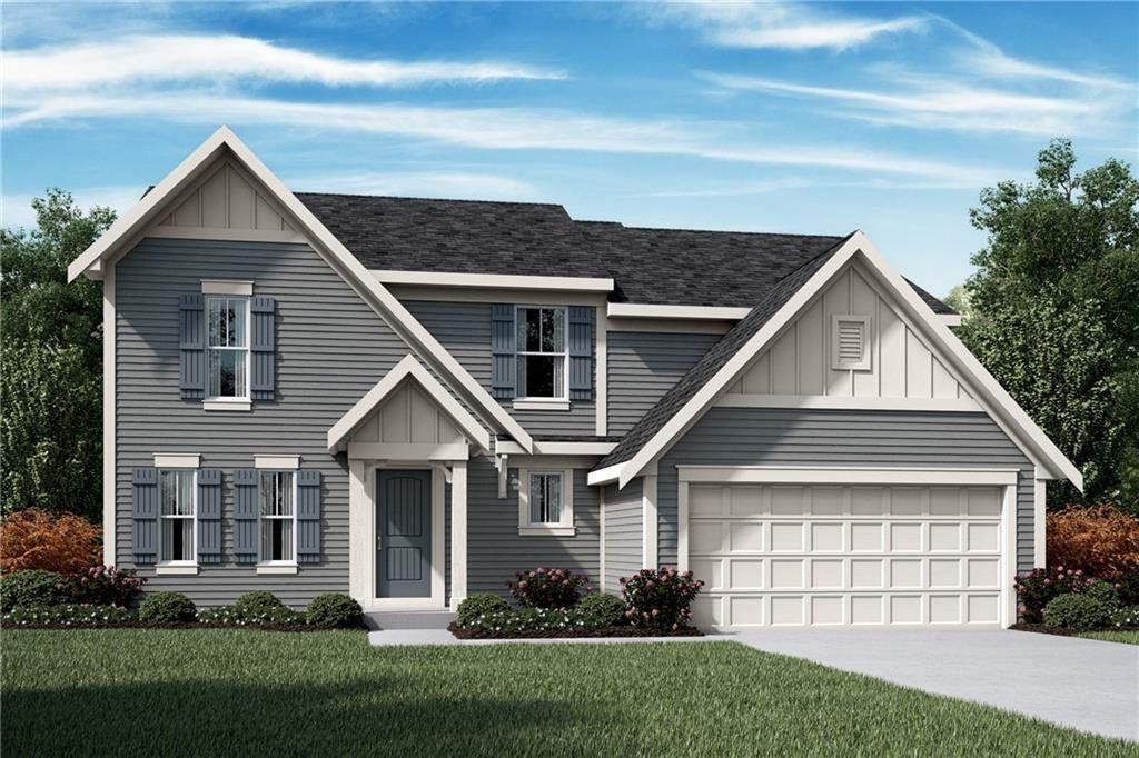 Front exterior of a new home in Twin Lakes, Hoschton, GA, highlighting curb appeal (Image 1).