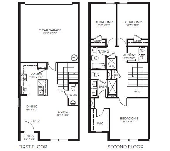 2D floor plan layout of this home in Preston Cove, St. Cloud, FL (Image 1).