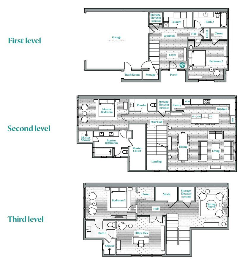 2D floor plan layout of this home in Westline, Austin, TX (Image 1). 2D floor plan layout of this home in Westline, Austin, TX (Image 1).