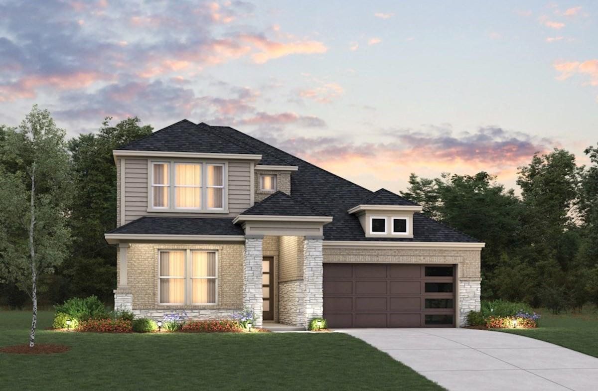 Front exterior of a new home in Bridgeland: Heritage Collection, Cypress, TX, highlighting curb appeal (Image 1).