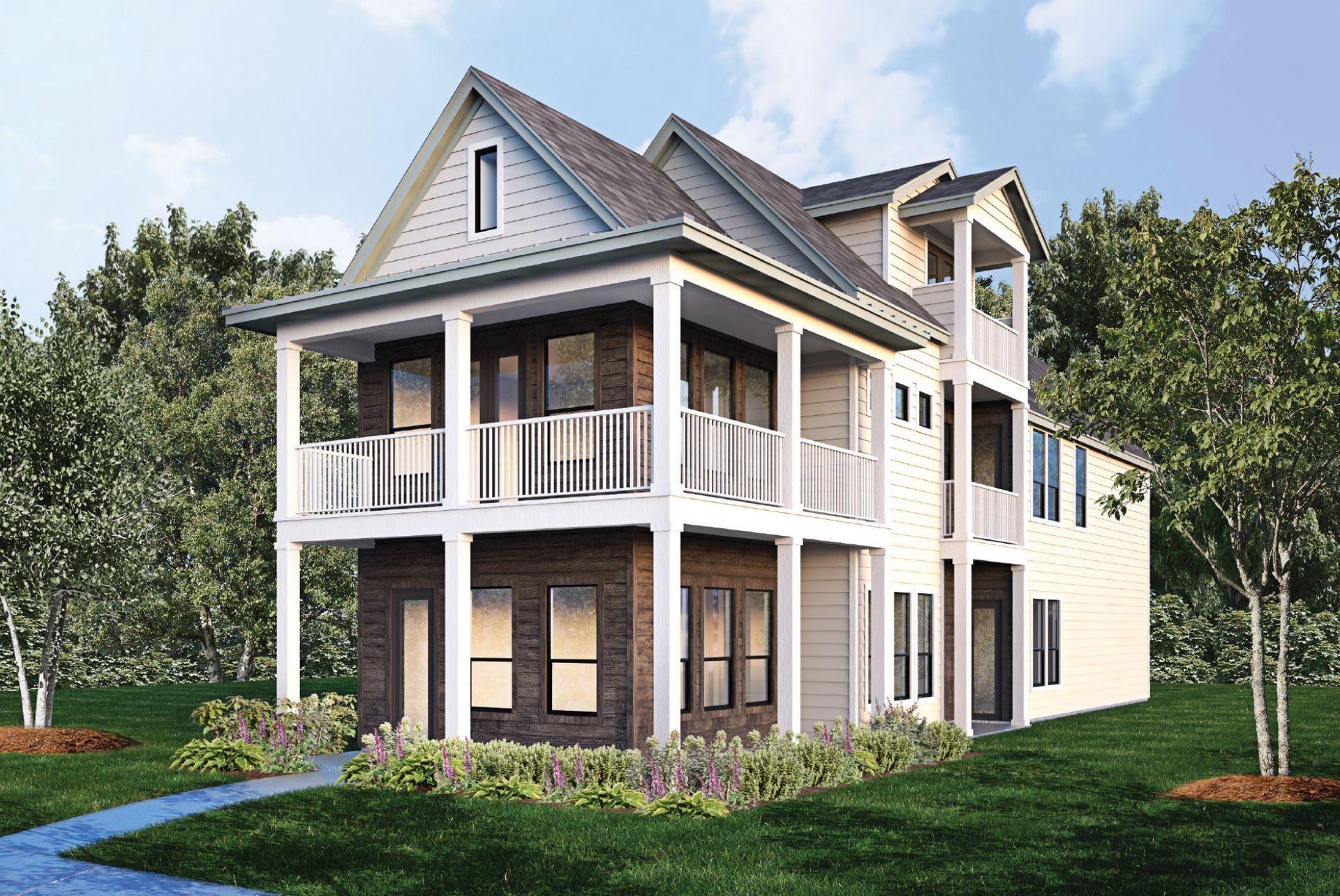 Representative exterior photo of a completed home built from the 2577 by Wes Peoples Homes in Town Creek, New Braunfels, TX (Image 1).