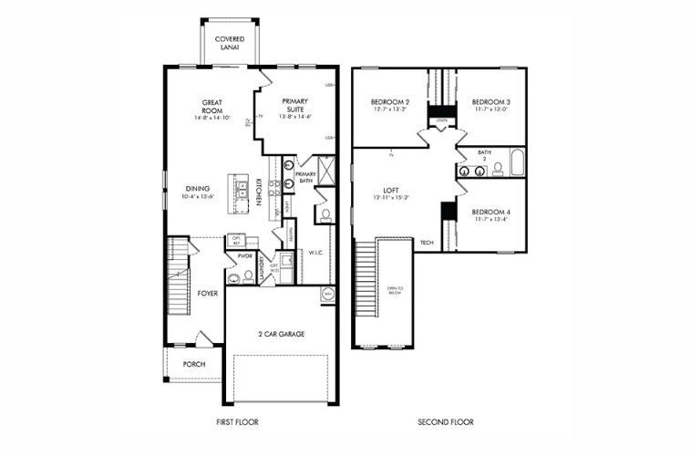 2D floor plan layout of this home in Magnolia Bay - Premier Series, Nokomis, FL (Image 1).