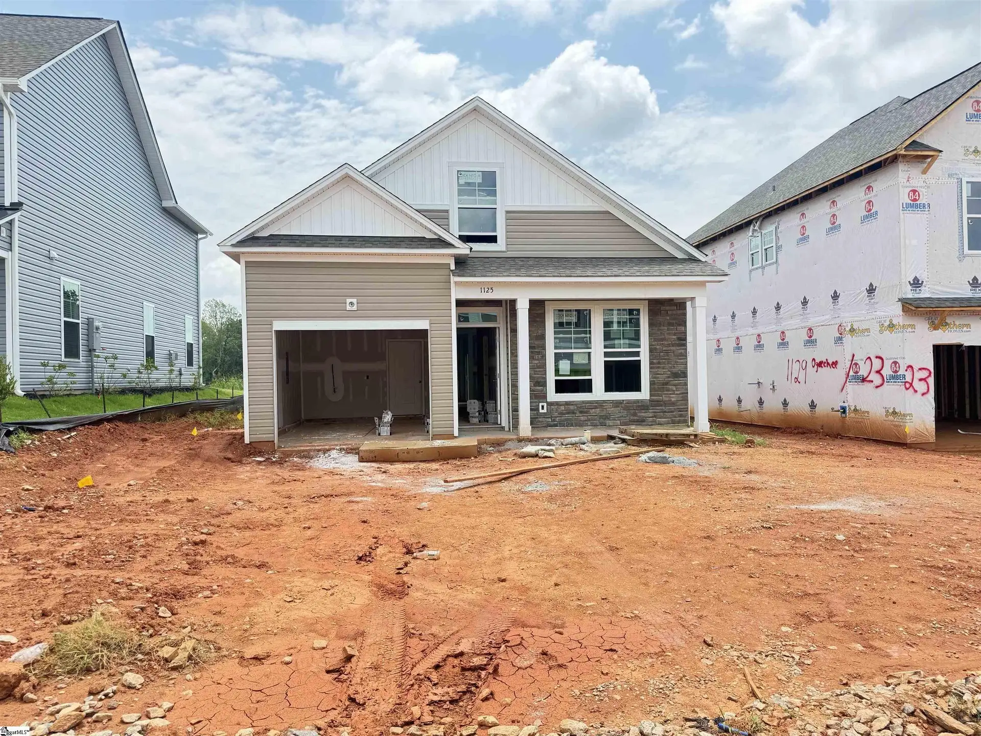 In-progress construction of a new home in Halton Oaks, Spartanburg, SC (Image 1). In-progress construction of a new home in Halton Oaks, Spartanburg, SC (Image 1).