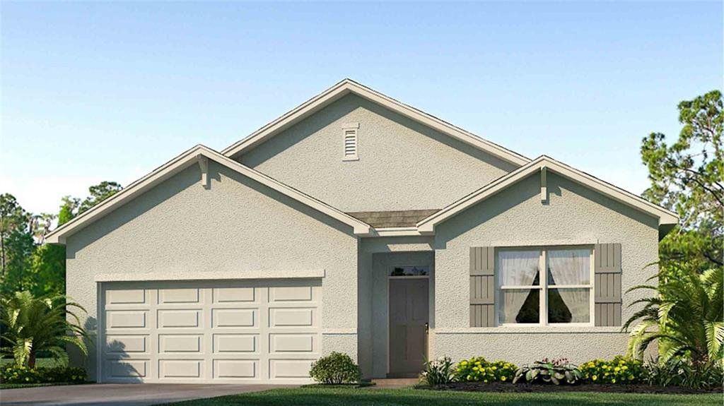 Front exterior of a new home in Northwater at Two Rivers, Zephyrhills, FL, highlighting curb appeal (Image 1).