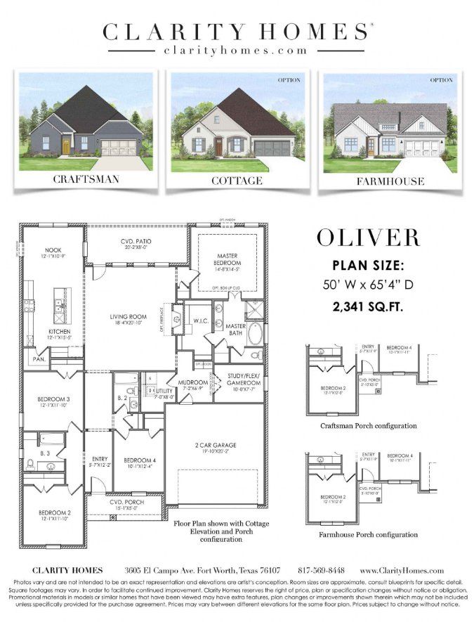 2D floor plan layout for the Oliver by Clarity Homes in Wildcat Ridge, Godley, TX (Image 1). 2D floor plan layout for the Oliver by Clarity Homes in Wildcat Ridge, Godley, TX (Image 1).