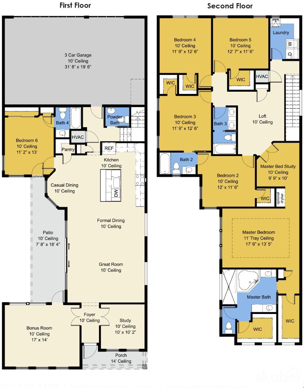 2D floor plan layout for the Nova by Skobel Homes in Grand Preserve, Gainesville, FL (Image 1). 2D floor plan layout for the Nova by Skobel Homes in Grand Preserve, Gainesville, FL (Image 1).