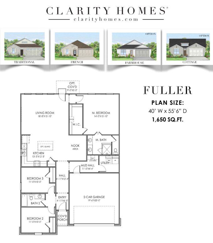 2D floor plan layout for the Fuller by Clarity Homes in Courts of Bonnie Brae, Denton, TX (Image 1). 2D floor plan layout for the Fuller by Clarity Homes in Courts of Bonnie Brae, Denton, TX (Image 1).