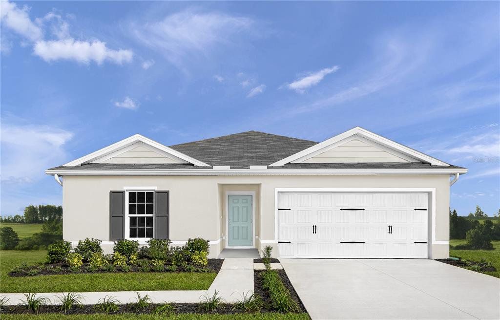 Front exterior of a new home in Crystal Lake Preserve, Dundee, FL, highlighting curb appeal (Image 1).