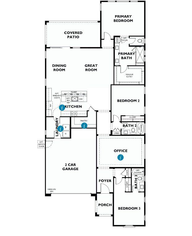 2D floor plan layout for the 4013 by Shea Homes in Ascent at Aloravita, Peoria, AZ (Image 1).
