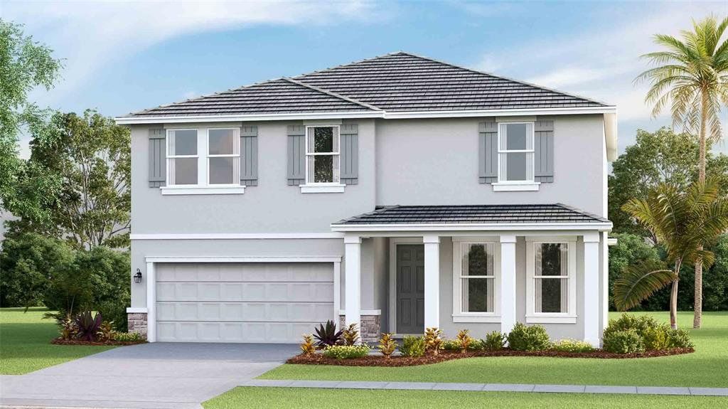 Front exterior of a new home in Star Farms at Lakewood Ranch, Lakewood Ranch, FL, highlighting curb appeal (Image 1).