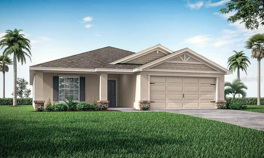 Front exterior of a new home in Gracelyn Grove, Haines City, FL, highlighting curb appeal (Image 1).