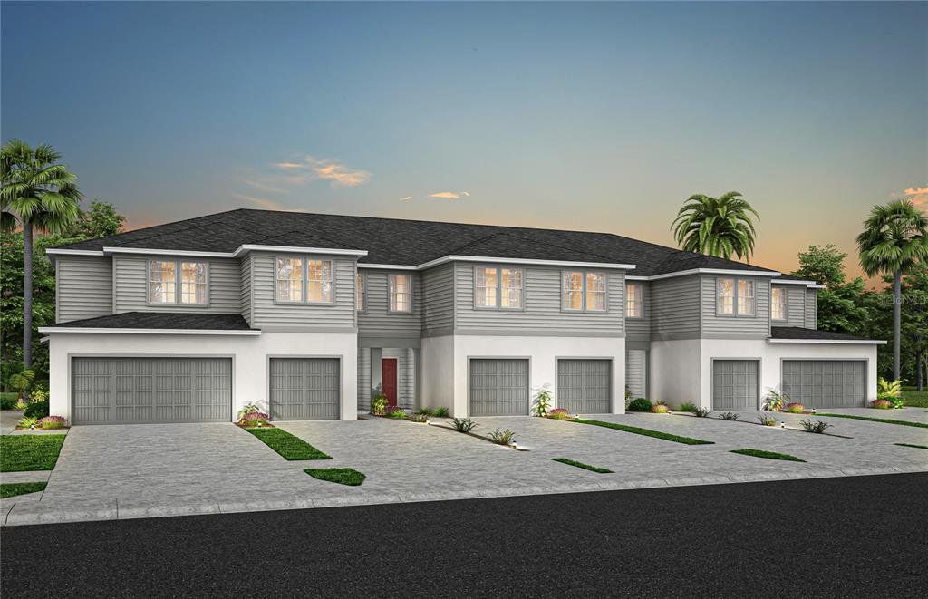 Front exterior of a new home in Harbor Square, Palm Bay, FL, highlighting curb appeal (Image 1). Front exterior of a new home in Harbor Square, Palm Bay, FL, highlighting curb appeal (Image 1).
