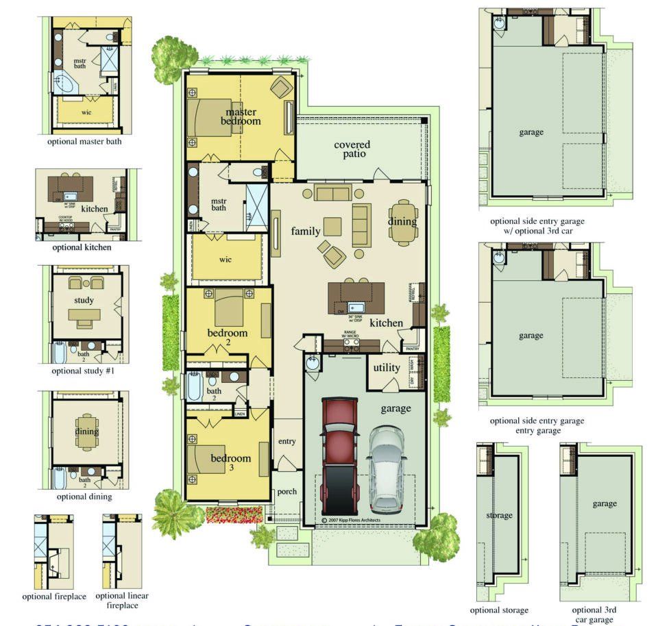 2D floor plan layout for the Bartlett II by Carothers Executive Homes in Eagle Heights, Salado, TX (Image 1).