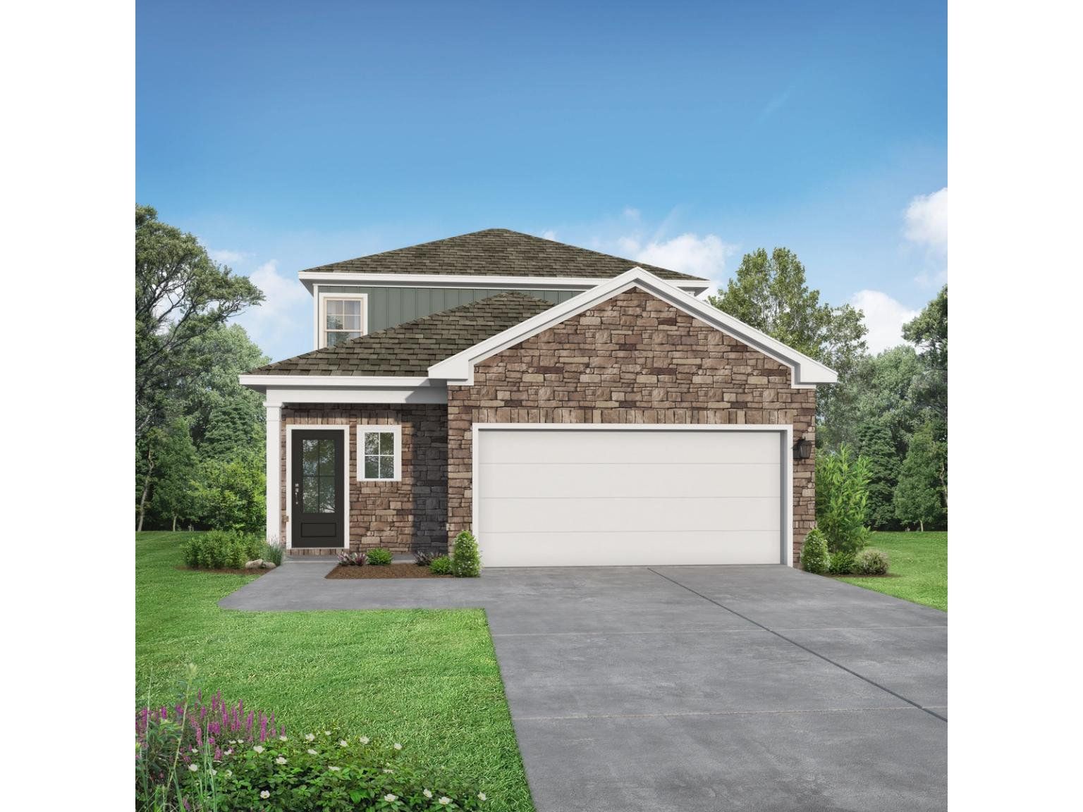 Front exterior of a new home in Windmill Estates, Magnolia, TX, highlighting curb appeal (Image 1). Front exterior of a new home in Windmill Estates, Magnolia, TX, highlighting curb appeal (Image 1).