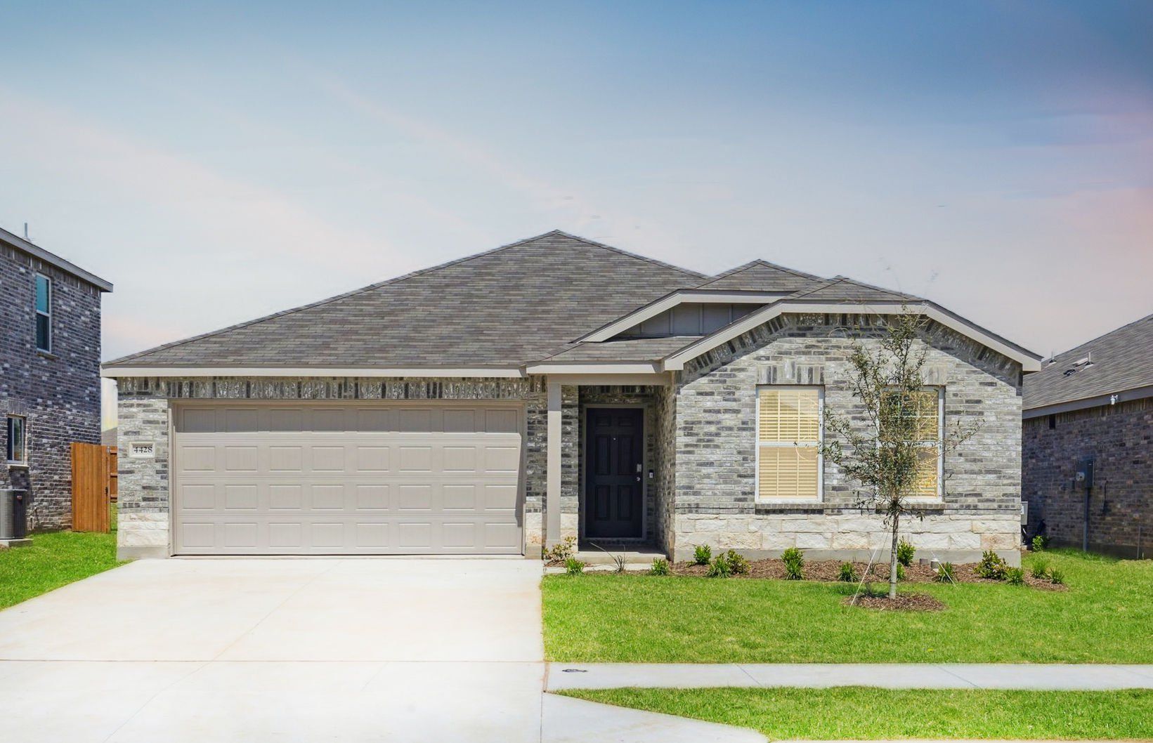 Front exterior of a new home in Elizabeth Creek, Haslet, TX, highlighting curb appeal (Image 1). Front exterior of a new home in Elizabeth Creek, Haslet, TX, highlighting curb appeal (Image 1).