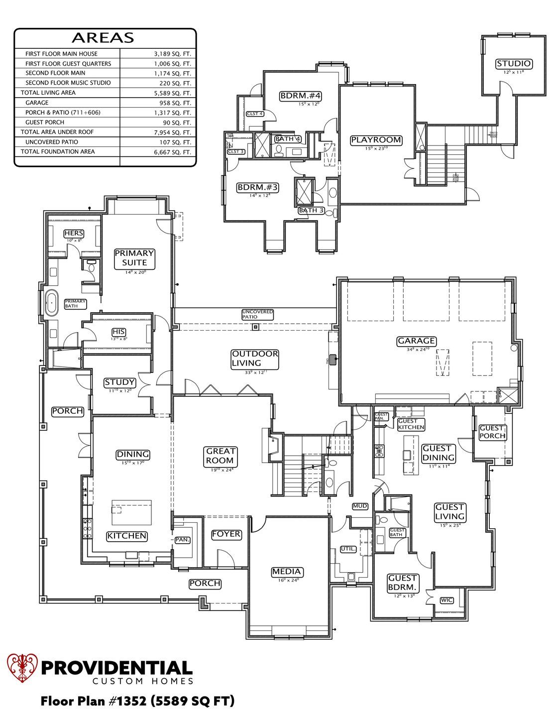 2D floor plan layout for the Plan 1352 by PROVIDENTIAL CUSTOM HOMES in Eden Ranch, Lewisville, TX (Image 1). 2D floor plan layout for the Plan 1352 by PROVIDENTIAL CUSTOM HOMES in Eden Ranch, Lewisville, TX (Image 1).