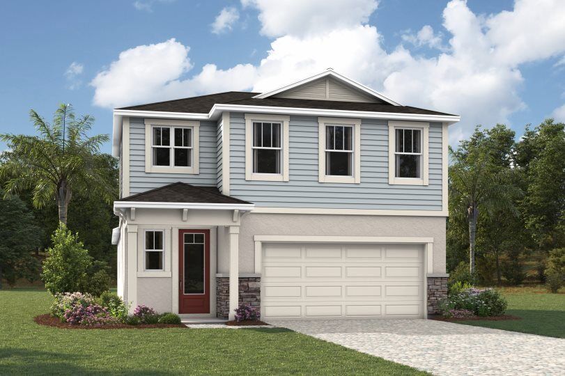 Front exterior of a new home in Sanderling, Palmetto, FL, highlighting curb appeal (Image 1). Front exterior of a new home in Sanderling, Palmetto, FL, highlighting curb appeal (Image 1).