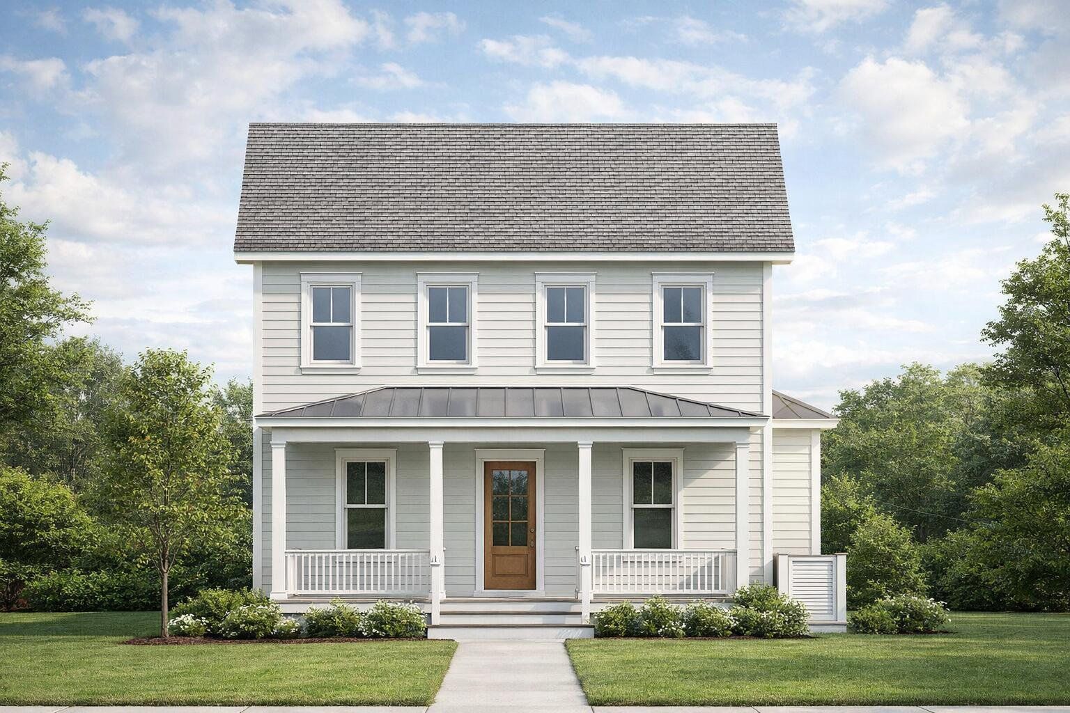 Front exterior of a new home in , Charleston, SC, highlighting curb appeal (Image 1). Front exterior of a new home in , Charleston, SC, highlighting curb appeal (Image 1).