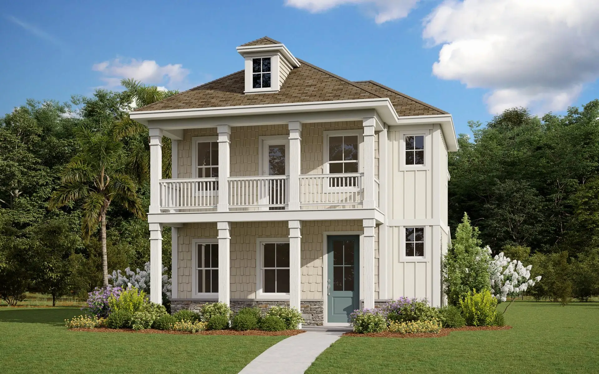 Front exterior of a new home in River Oaks, Okatie, SC, highlighting curb appeal (Image 1). Front exterior of a new home in River Oaks, Okatie, SC, highlighting curb appeal (Image 1).