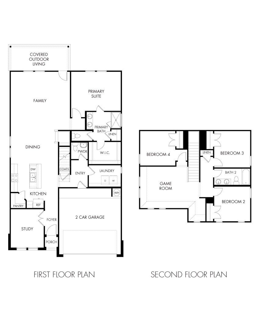 2D floor plan layout of this home in Travena - Reserve Collection, Georgetown, TX (Image 1). 2D floor plan layout of this home in Travena - Reserve Collection, Georgetown, TX (Image 1).