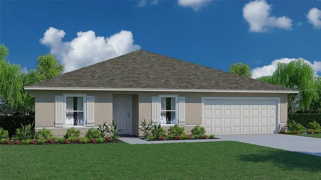 Front exterior of a new home in Poinciana, Poinciana, FL, highlighting curb appeal (Image 1).