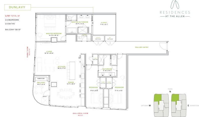 2D floor plan layout for the Dunlavy by DC Partners in Residences At The Allen, Houston, TX (Image 1). 2D floor plan layout for the Dunlavy by DC Partners in Residences At The Allen, Houston, TX (Image 1).
