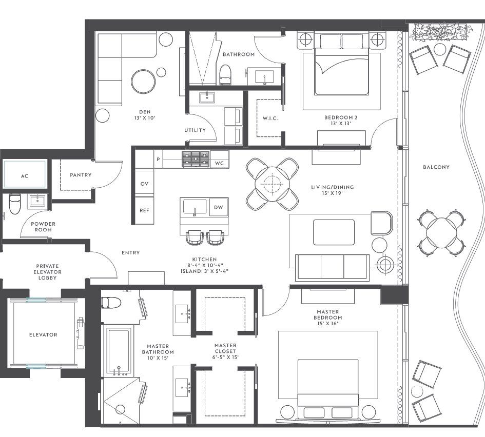 2D floor plan layout for the Model 05 by Related Group in Casamar, Pompano Beach, FL (Image 1).