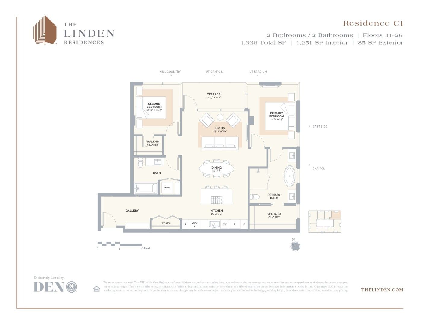 2D floor plan layout for the Residence C1 by Reger Holdings, LLC. in The Linden Residences, Austin, TX (Image 1). 2D floor plan layout for the Residence C1 by Reger Holdings, LLC. in The Linden Residences, Austin, TX (Image 1).