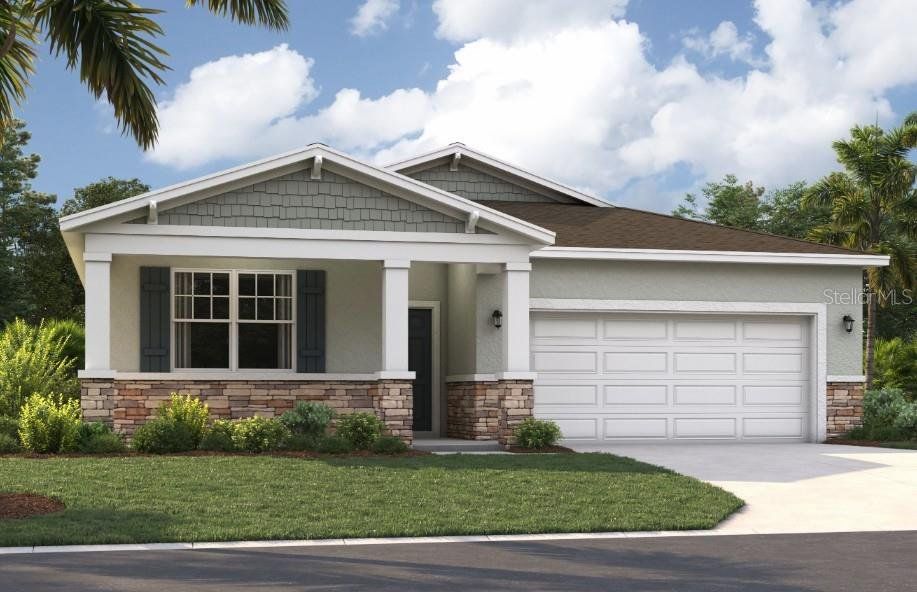 Front exterior of a new home in Wynnstone, Davenport, FL, highlighting curb appeal (Image 1). Front exterior of a new home in Wynnstone, Davenport, FL, highlighting curb appeal (Image 1).