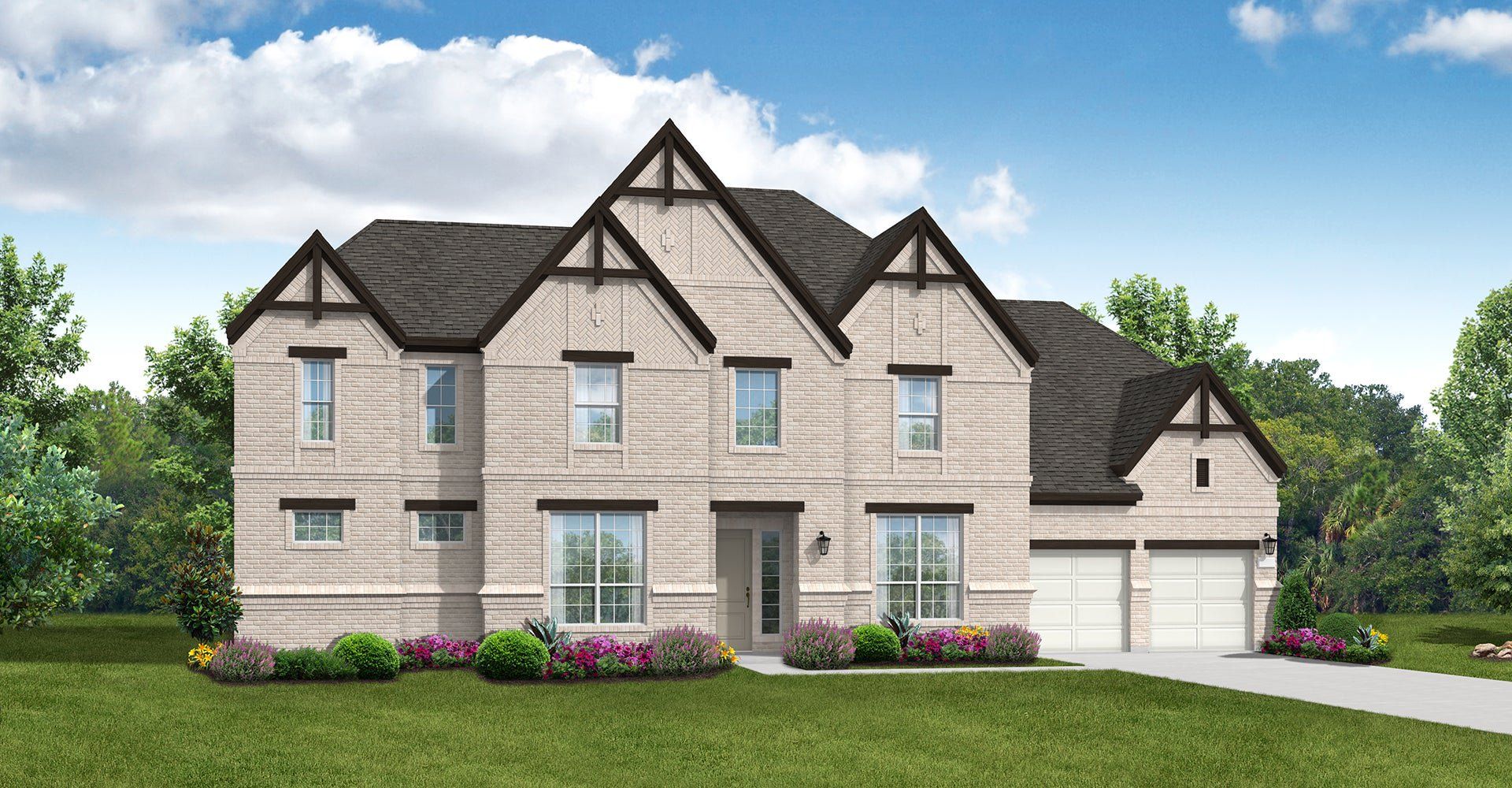Front exterior of a new home in Star Trail, Prosper, TX, highlighting curb appeal (Image 1). Front exterior of a new home in Star Trail, Prosper, TX, highlighting curb appeal (Image 1).