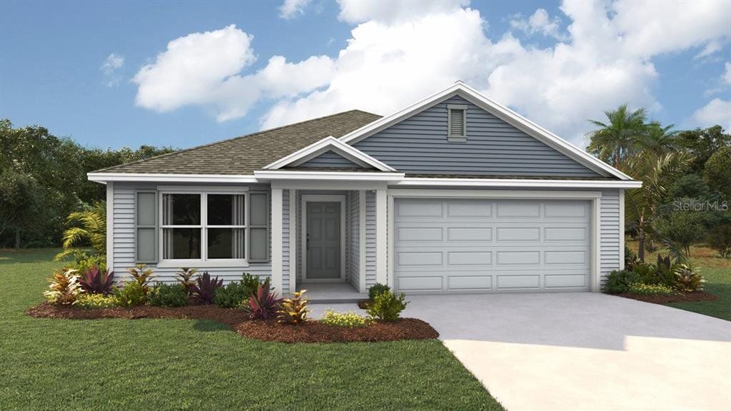 Front exterior of a new home in Avalon Woods, Newberry, FL, highlighting curb appeal (Image 1). Front exterior of a new home in Avalon Woods, Newberry, FL, highlighting curb appeal (Image 1).