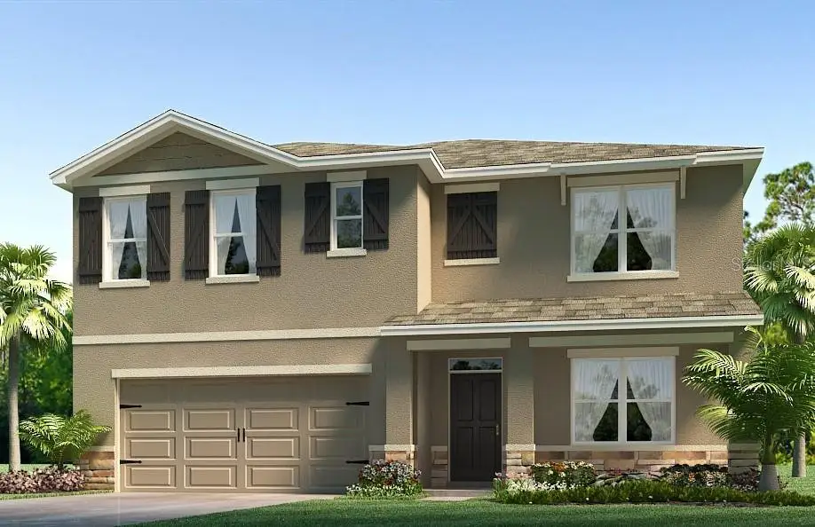 Front exterior of a new home in Farm at Varrea, Plant City, FL, highlighting curb appeal (Image 1). Front exterior of a new home in Farm at Varrea, Plant City, FL, highlighting curb appeal (Image 1).