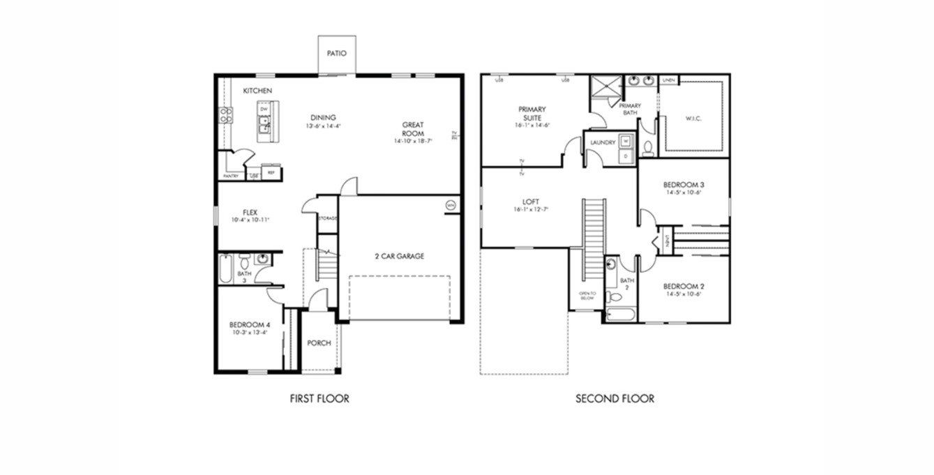 2D floor plan layout of this home in The Meadow at Crossprairie, St. Cloud, FL (Image 1). 2D floor plan layout of this home in The Meadow at Crossprairie, St. Cloud, FL (Image 1).