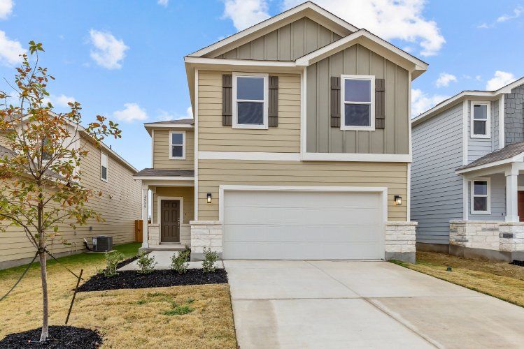 Front exterior of a new home in Hacienda, San Antonio, TX, highlighting curb appeal (Image 1). Front exterior of a new home in Hacienda, San Antonio, TX, highlighting curb appeal (Image 1).