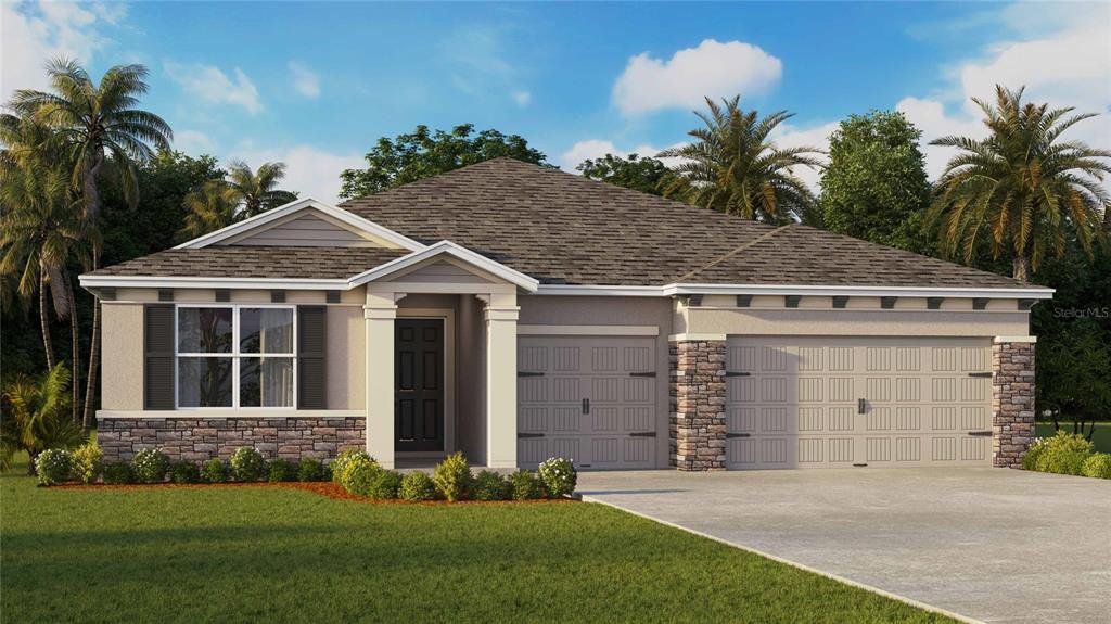 Front exterior of a new home in Tartan Farms at Winding Oaks, Ocala, FL, highlighting curb appeal (Image 1). Front exterior of a new home in Tartan Farms at Winding Oaks, Ocala, FL, highlighting curb appeal (Image 1).
