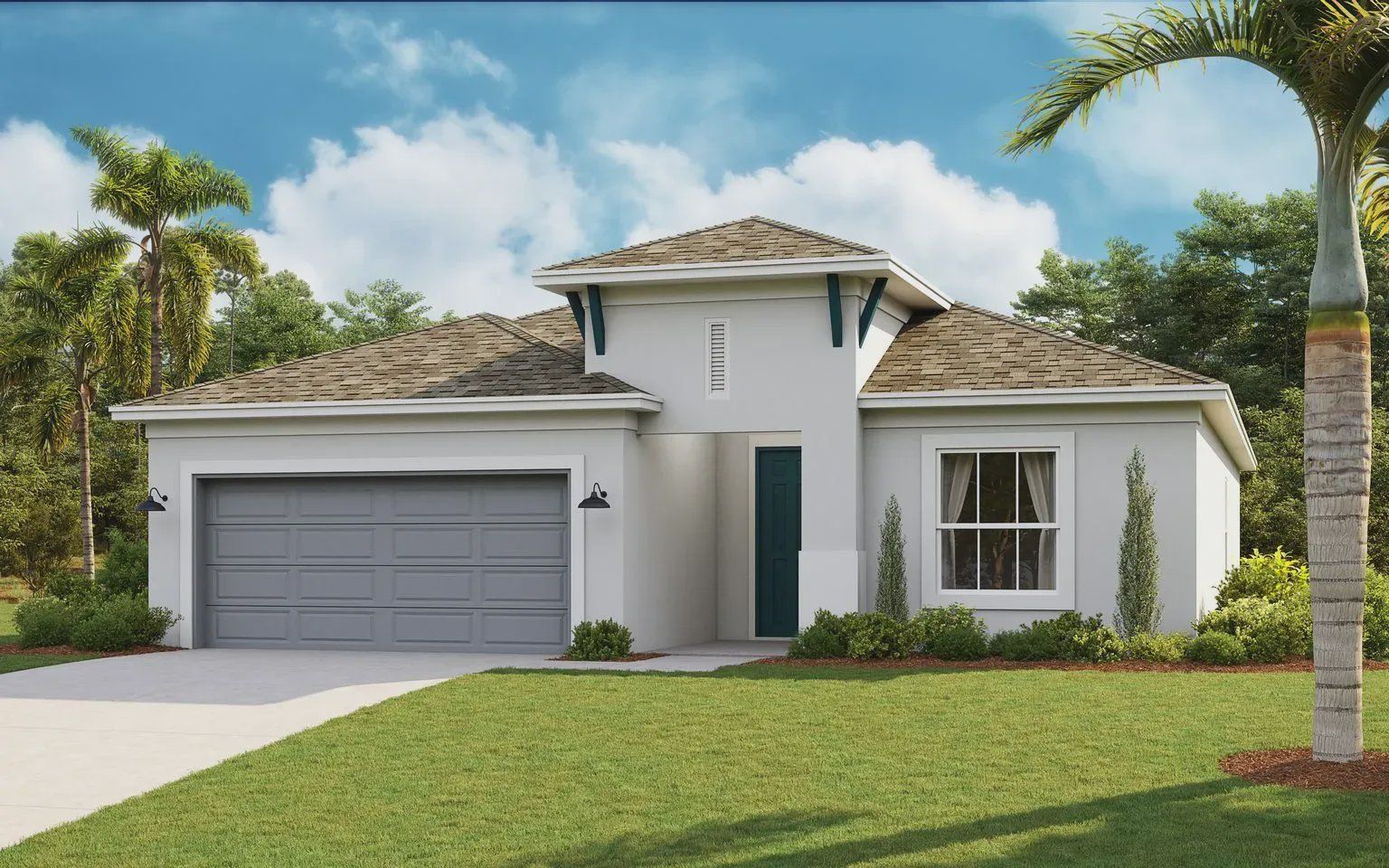 Representative exterior photo of a completed home built from the Belmar by Cardel Homes in Southwind, Plant City, FL (Image 1). Representative exterior photo of a completed home built from the Belmar by Cardel Homes in Southwind, Plant City, FL (Image 1).