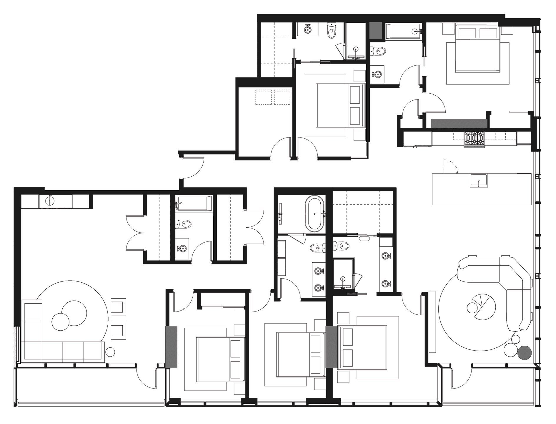 2D floor plan layout for the D3 by Urbanspace Development in The Modern Austin Residences, Austin, TX (Image 1). 2D floor plan layout for the D3 by Urbanspace Development in The Modern Austin Residences, Austin, TX (Image 1).