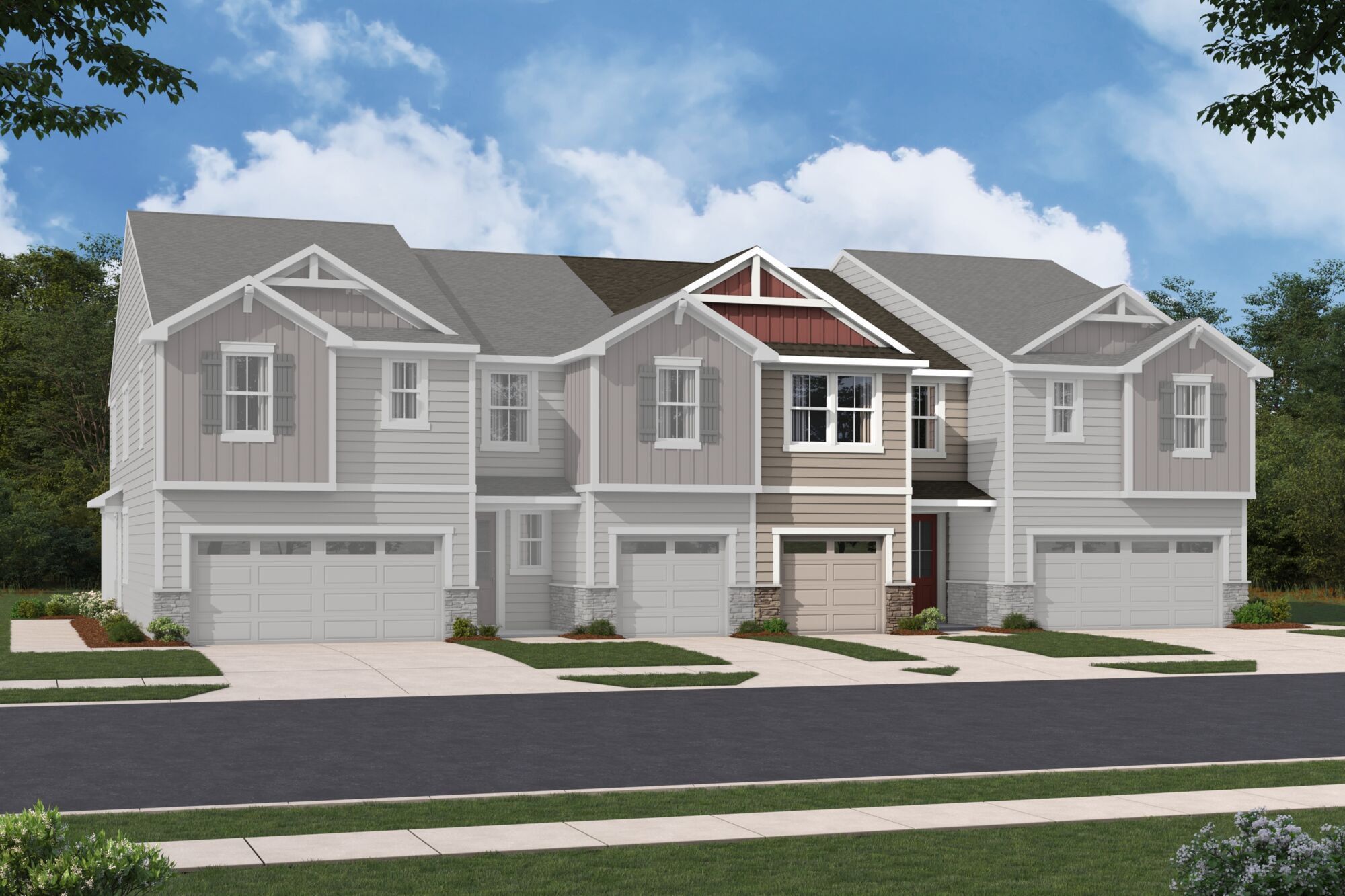 Aurora Farmhouse Elevation rendering Aurora Farmhouse Elevation rendering