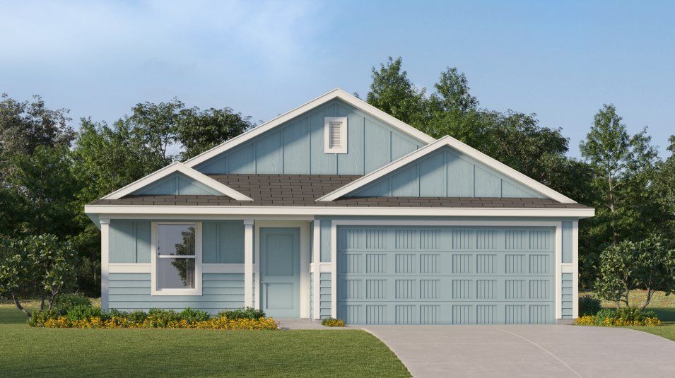 Front exterior of a new home in Northpointe: Watermill Collection, Fort Worth, TX, highlighting curb appeal (Image 1).