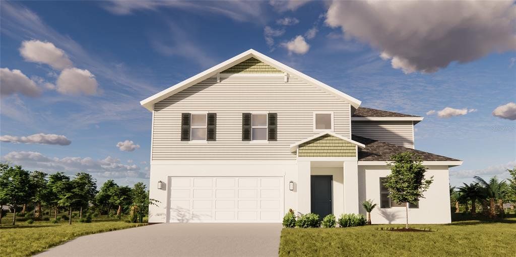 Front exterior of a new home in Broadleaf, Parrish, FL, highlighting curb appeal (Image 1). Front exterior of a new home in Broadleaf, Parrish, FL, highlighting curb appeal (Image 1).