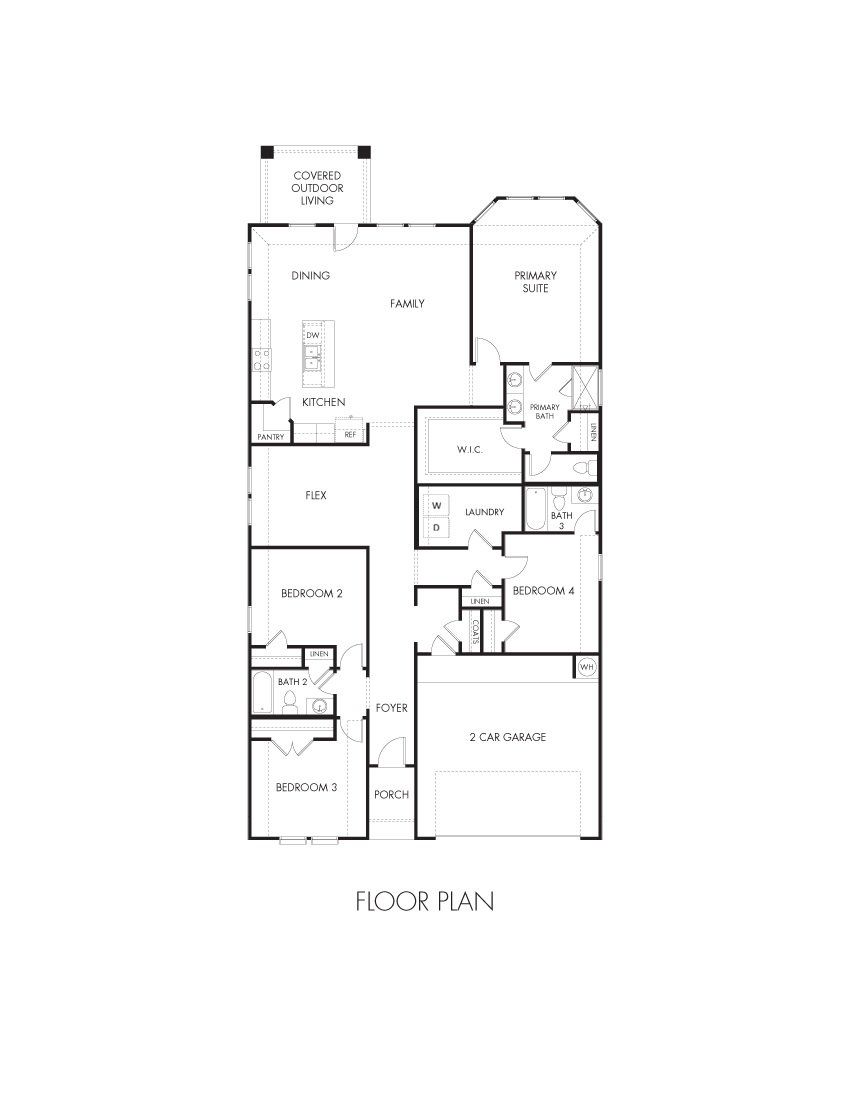 2D floor plan layout of this home in Colony at Cole Springs - Boulevard Collection, Buda, TX (Image 1). 2D floor plan layout of this home in Colony at Cole Springs - Boulevard Collection, Buda, TX (Image 1).