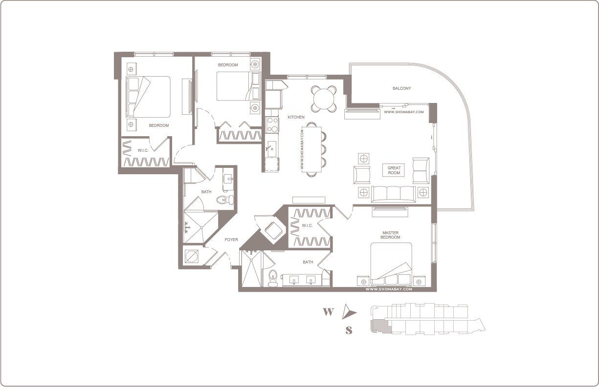 2D floor plan layout for the C1 by Shoma Group in Shoma Bay, North Bay Village, FL (Image 1). 2D floor plan layout for the C1 by Shoma Group in Shoma Bay, North Bay Village, FL (Image 1).